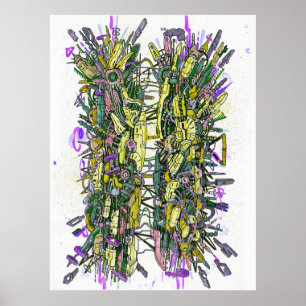 Cyber-Hacker-Graffiti Poster