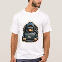 Cyber Hoodie Coder: Futuristic Tech Enthusiast T-S