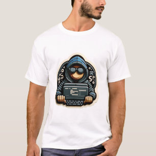 Cyber Hoodie Coder: Futuristic Tech Enthusiast T-S T-Shirt