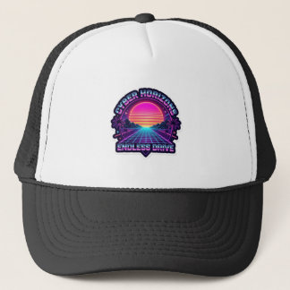 Cyber Horizons Endloser Antrieb - 80er Retro Synth Truckerkappe