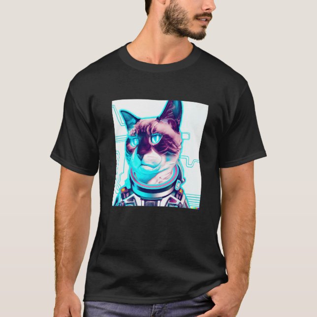 Cyber-Katze T-Shirt (Vorderseite)