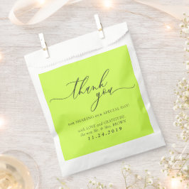 Cyber Lime Jet Black Formal Minimalist Wedding Geschenktütchen