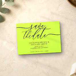 Cyber Lime Jet Black Hochzeit Termin Foto Save The Date