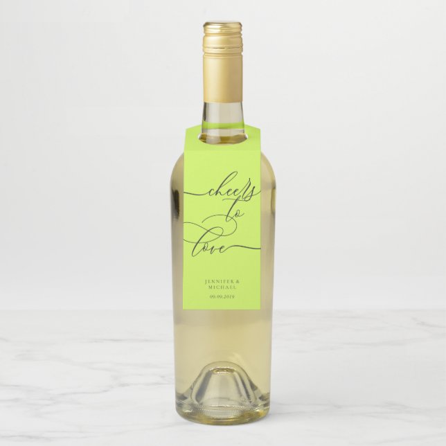 Cyber Lime Jet Black Signature Party Celebration Flaschenanhänger (Auf Flasche)