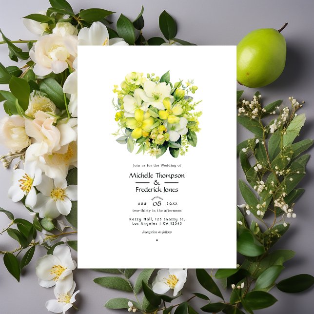 Cyber Limon Floral Wedding Einladung (Von Creator hochgeladen)