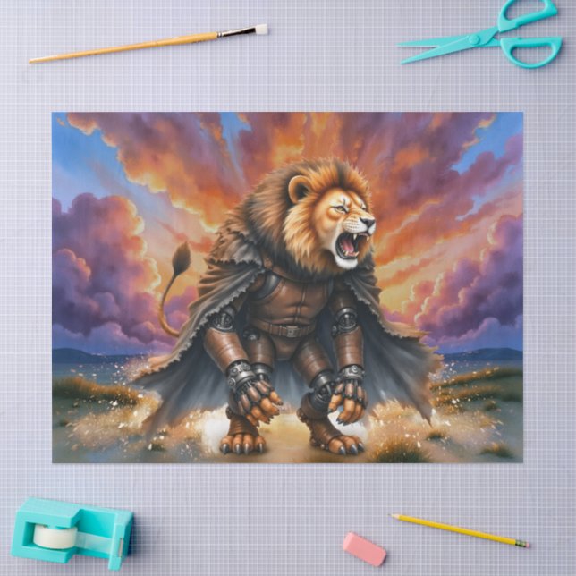 Cyber Lion of the Wastelands  Seidenpapier (Basteln)