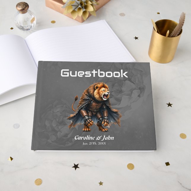 Cyber-Löwe der Ödlande  Gästebuch (Vorderseite Offen)