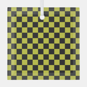 Cyber-Lyme-Schachbrettmuster Ornament Aus Glas