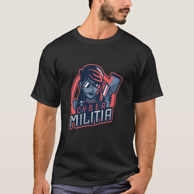 Cyber Militia Cybersecurity Security Hacker Comput T-Shirt (Vorderseite)