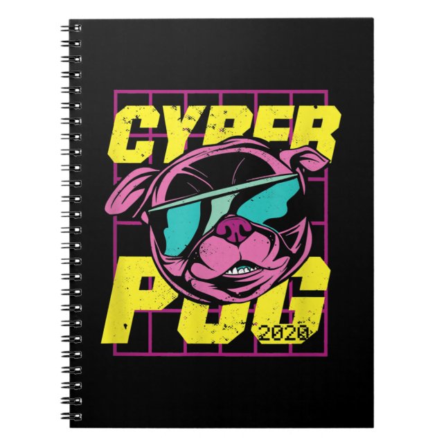 Cyber-Mops | Cooler Mops Hund Notizblock (Vorderseite)