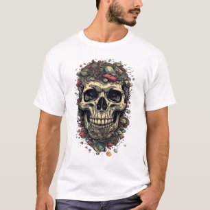 Cyber-Müll-Elektronikschrott-Totenkopf-Surreal-Ret T-Shirt