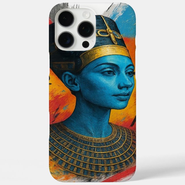 Cyber Nefertiti coque iphone - Egyptian Neon Tech (Verso)