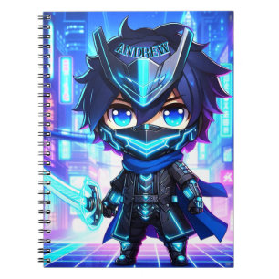 Cyber Ninja Chronicles - Futuristic Anime Notebook Notizblock