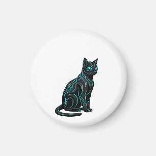 Cyber Nyan futuristische Cyberpunk-Katzen-Gamer-Be Magnet