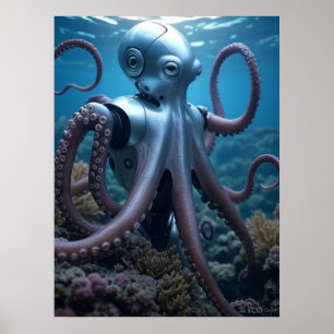 Cyber Octopus mattes Poster