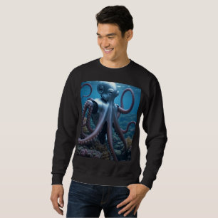 Cyber Octopus men men Black Sweatshirt