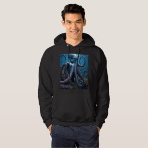 Cyber Octopus men Schwarz-Kapuzenpullover Hoodie