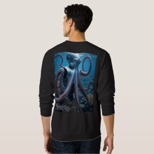 Cyber Octopus men Schwarzes Sweatshirt zurück