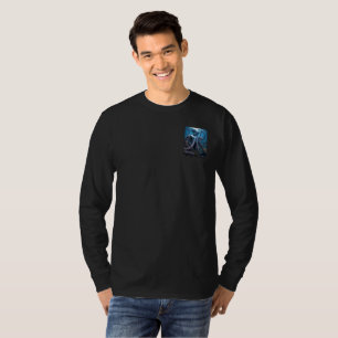 Cyber-Oktopus Männer schwarz Langarm-T-Shirt Tasch T-Shirt
