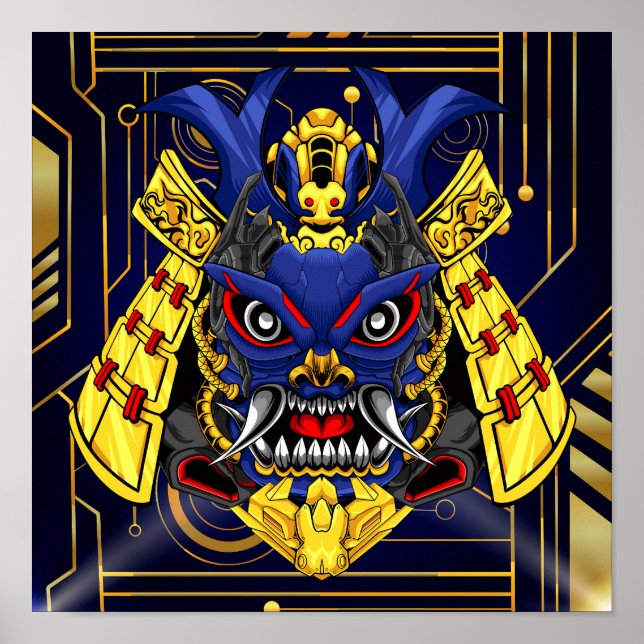 Cyber Oni Mask Poster (Vorne)