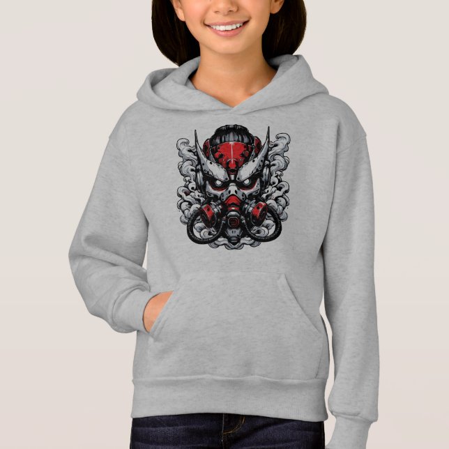 Cyber Oni: Rauchermaske Hoodie (Vorderseite)
