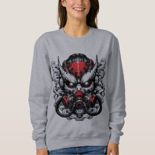 Cyber Oni: Smoke Warrior Maske Sweatshirt