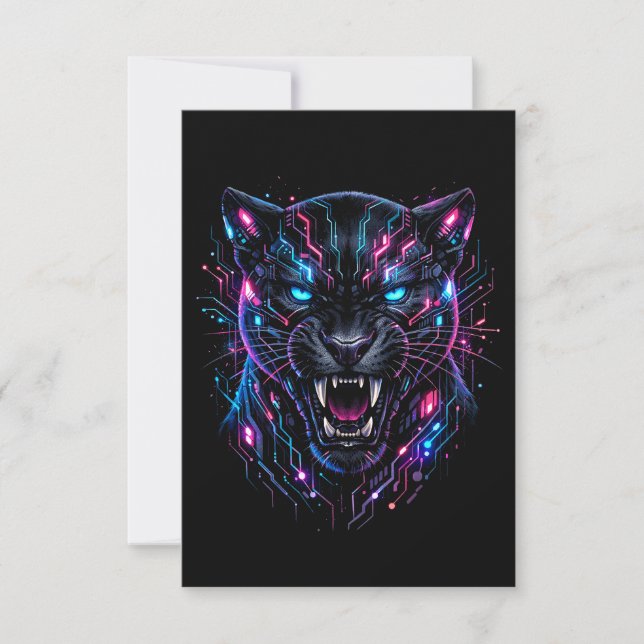 Cyber Panther Dankeskarte (Vorderseite)