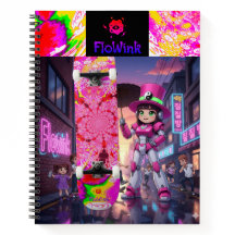 Cyber Pink Roboter & Skateboard