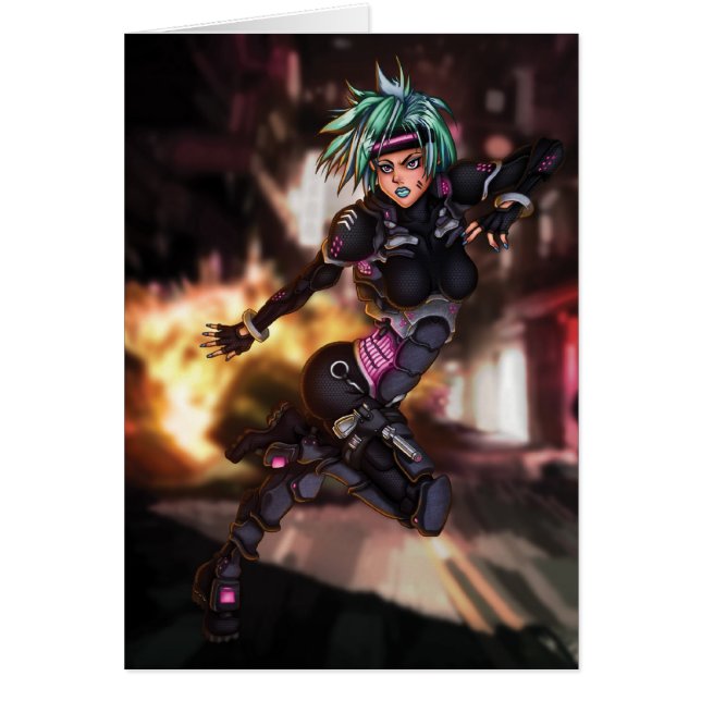 Cyber-Polizei Manga Mädchen (Vorne)