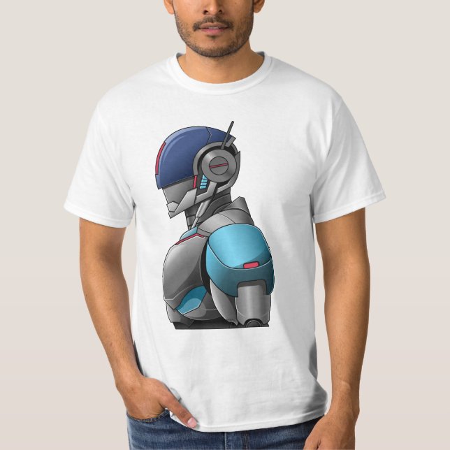 Cyber-Polizei-Roboter - futuristischer Android T-Shirt (Vorderseite)