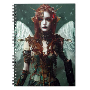 Cyber Punk Angel Digitale Kunst Notizblock