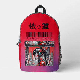 Cyber Punk Girl Bedruckter Rucksack