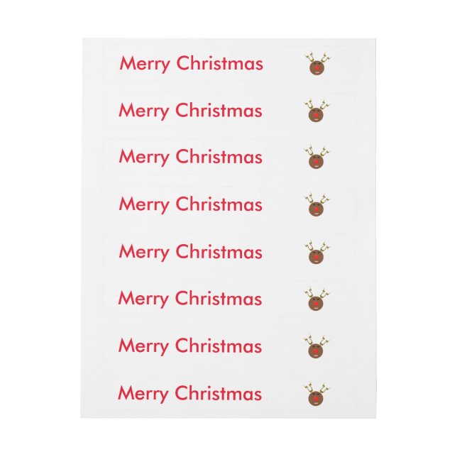 Cyber rennes de Noël Étiquettes personnalisables (Feuille)