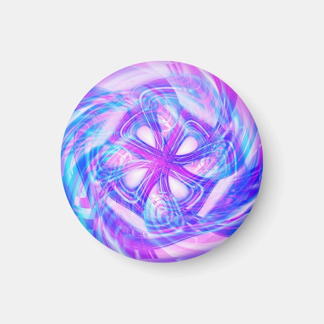 Cyber-Rosa und Blau Magnet (Vorne)
