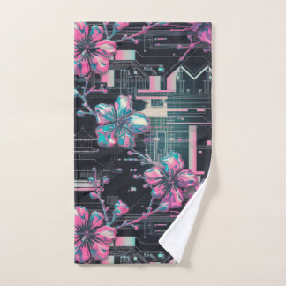 Cyber Sakura Skyline Handtuch
