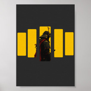 Cyber Samurai Japanischer Krieger Bushido-Kunst Poster