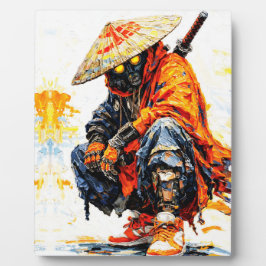 Cyber Samurai Palettenmesser Neonorange Impasto Fotoplatte