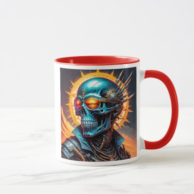 Cyber-Schädel unter der Sonne. Tasse (Rechts)