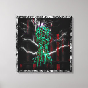 Cyber-Scream Goth Industrial Canvas Print Leinwanddruck