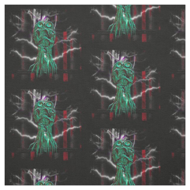 Cyber Scream Skulls Goth Stoff (Muster)