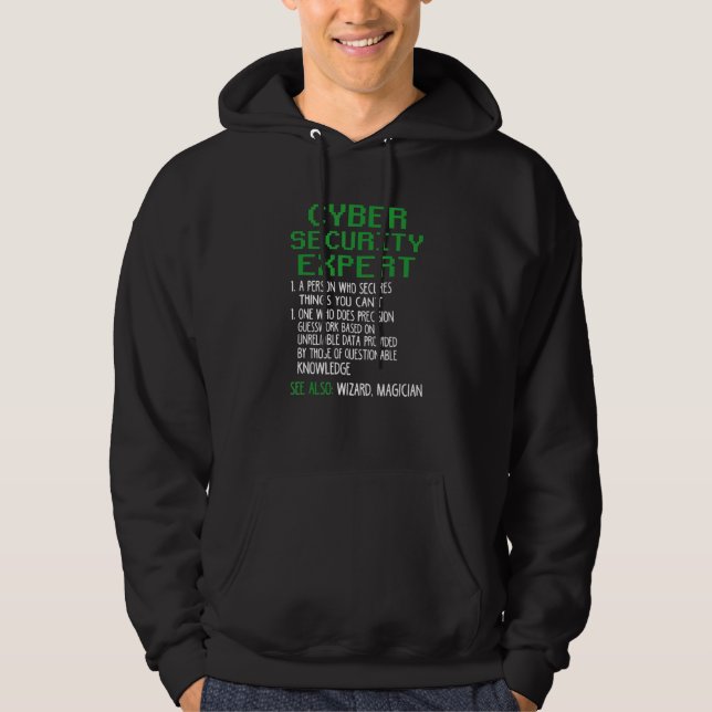 Cyber Security Expert Definition Hacker Coding Gra Hoodie (Vorderseite)