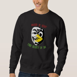 Cyber Security Experte Linux Pinguin als Hacker Sweatshirt