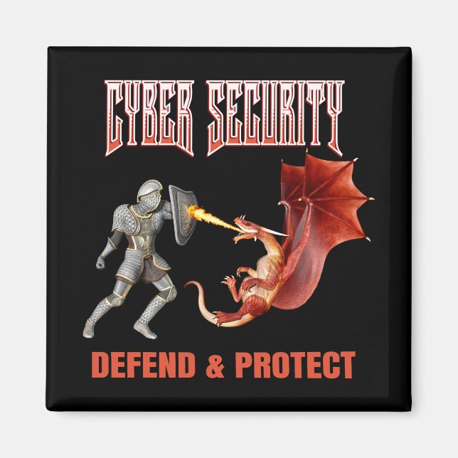 Cyber Security Knight - Perfekter Schutz Magnet (Vorne)