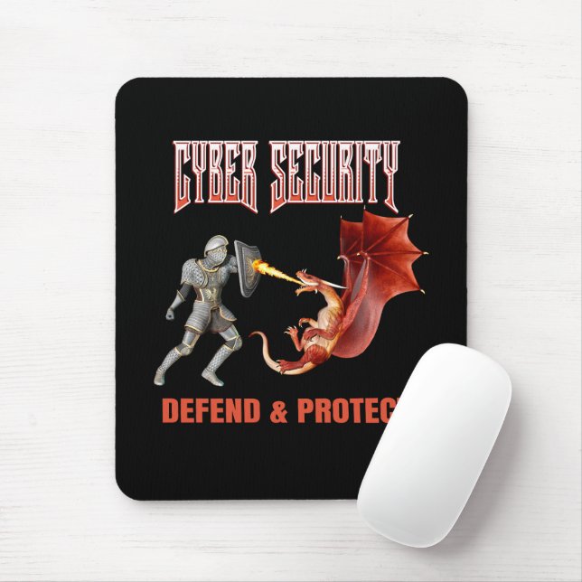 Cyber Security Knight - Perfekter Schutz Mousepad (Mit Mouse)
