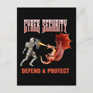 Cyber Security Knight - Perfekter Schutz Postkarte