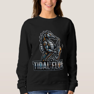 Cyber-Seepferd-Saxophon Sweatshirt