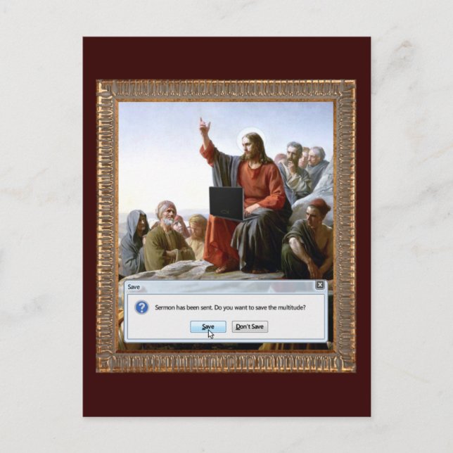 Cyber Sermon Funny Postkarte (Vorderseite)