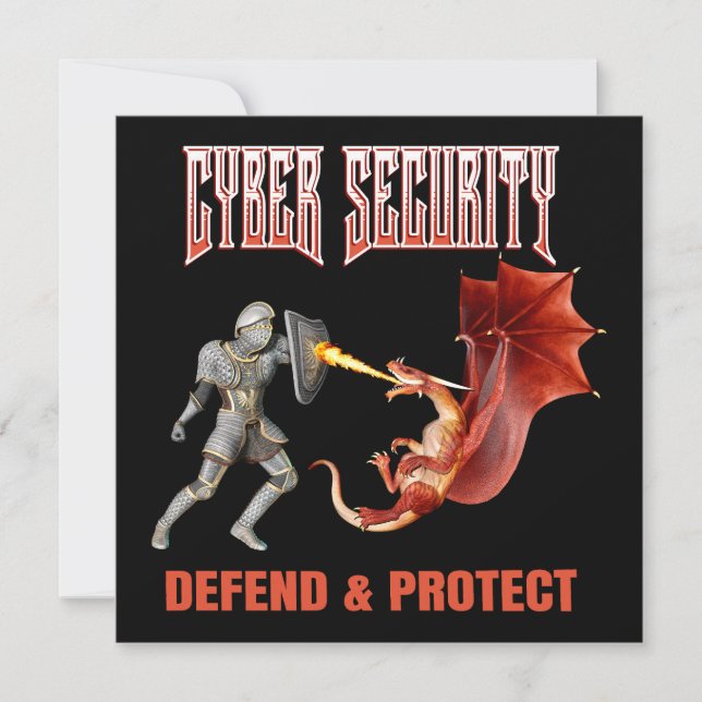 Cyber-Sicherheits-Ritter-Drachen-Verteidigung (Vorderseite)
