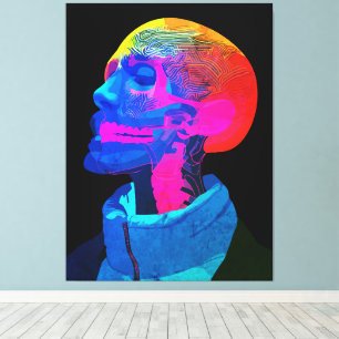Cyber Skull - Futuristische Anatomie Kunst Leinwanddruck