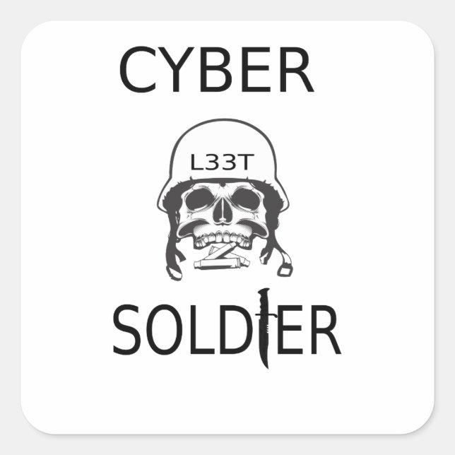 Cyber Soldier Hacker Stickers (Vorderseite)